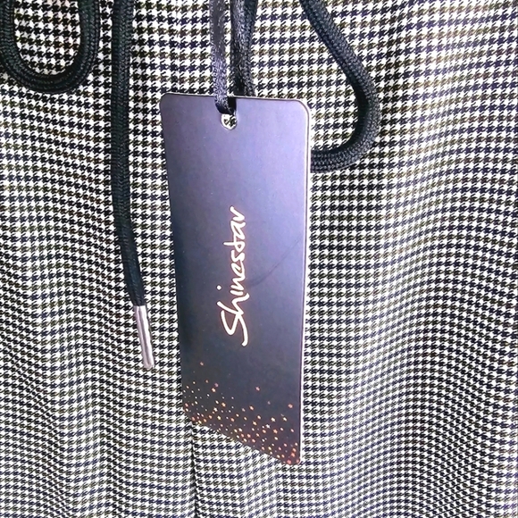 NWT Shinestar Houndstooth Elastic Waist Pull On Women's Dress Pants Size M - Picture 6 of 9